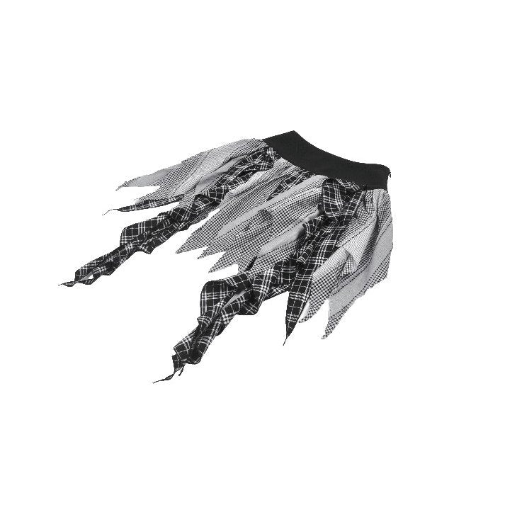 Dark in Love Morrigan Punk Skirt – Black and Grey Tartan Patchwork
