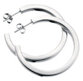 Gecko Jewellery Square Cut Hoop Earrings in Sterling Silver - 925 Silver