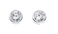 Gecko Jewellery Sterling Silver Round Cubic Zirconia Stud Earrings