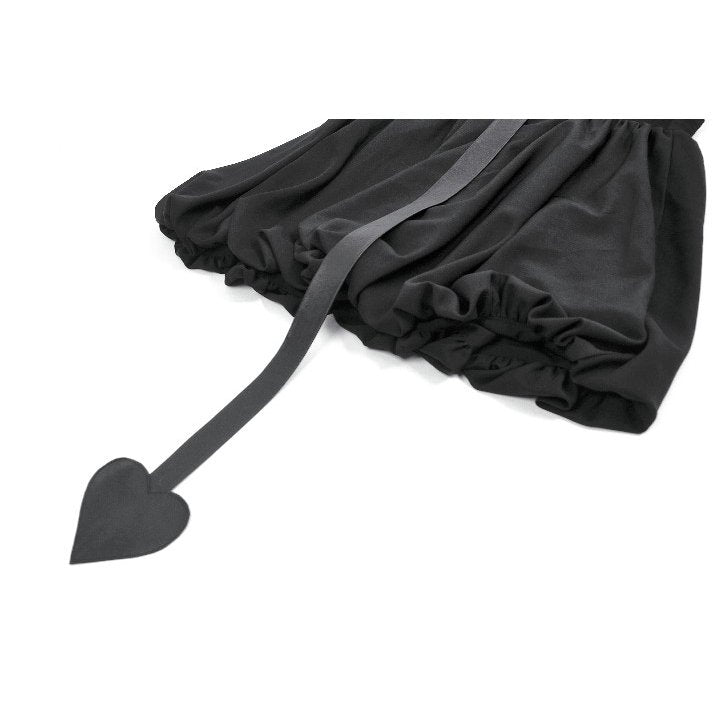 Dark In Love Lilith Bat Harness Gothic Bubble Dress with Faux Leather