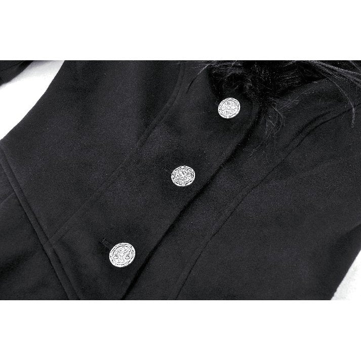 Dark in Love Eira Hooded Coat – Faux Fur and Lace Trim Winter Jacket