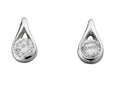 Gecko Jewellery Sterling Silver Teardrop Stud Earrings with Stone