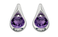 Gecko Jewellery Sterling Silver Teardrop Stud Earrings with Stone