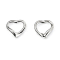Gecko Jewellery Small Open Heart Stud Earrings in Sterling Silver