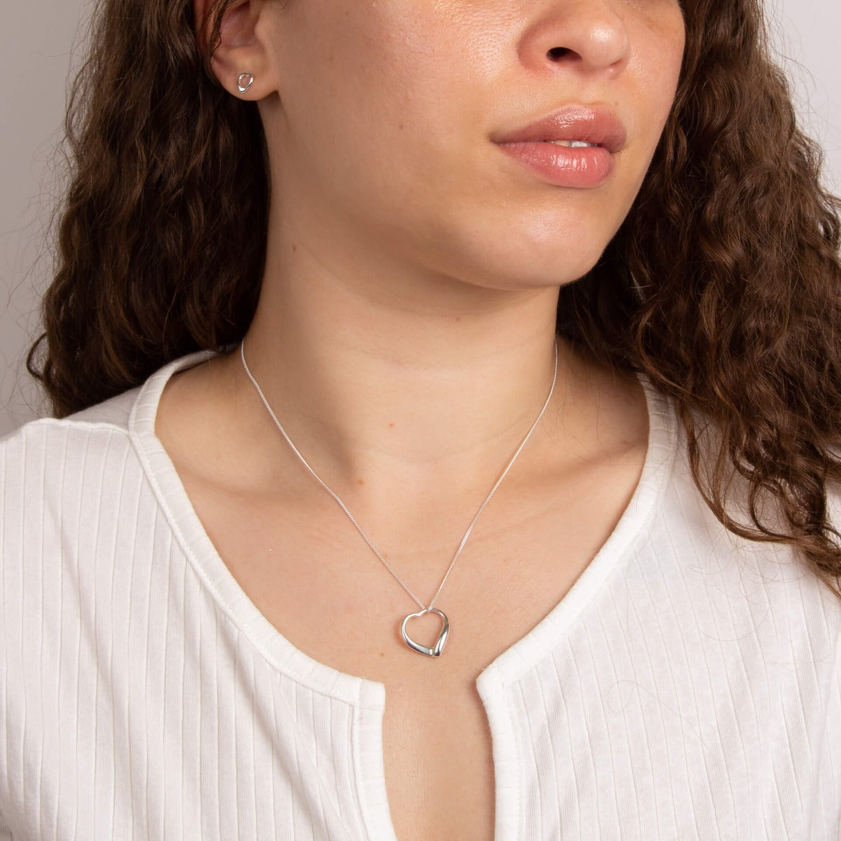 Gecko Jewellery Retail Elegant Heart Pendant - Slip On Silver Necklace