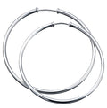 Gecko Jewellery Sterling Silver 50mm Plain Hoop Earrings – Classic Style