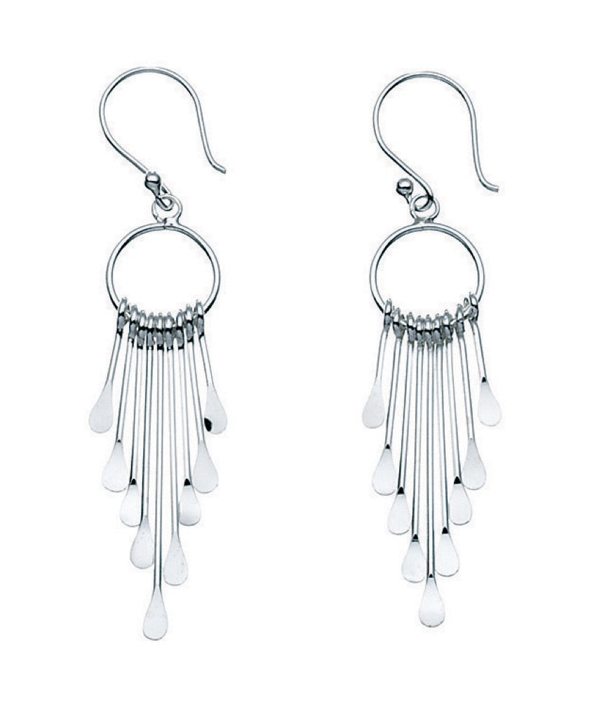 Gecko Jewellery Sterling Silver Multi-Stick Drop Earrings for Women