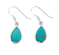 Gecko Jewellery Synthetic Turquoise Teardrop Earrings in Sterling Silver