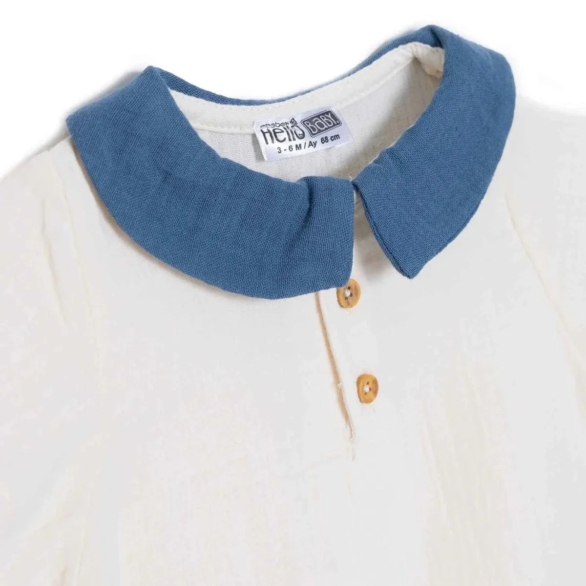 HelloBaby Boys Muslin Bodysuit - Beige