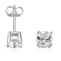 Gecko Jewellery Sterling Silver Claw Set Clear Crystal Stud Earrings