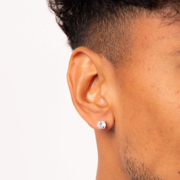 Gecko Jewellery Sterling Silver Claw Set Clear Crystal Stud Earrings