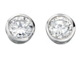 Gecko Jewellery Sterling Silver Round Cubic Zirconia Stud Earrings