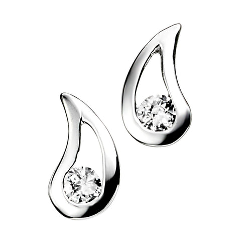 Gecko Jewellery Sterling Silver Teardrop Stud Earrings - Polished Finish