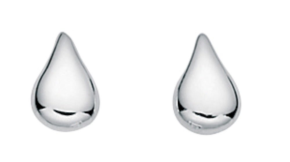 Gecko Jewellery Sterling Silver Small Teardrop Stud Earrings for Women