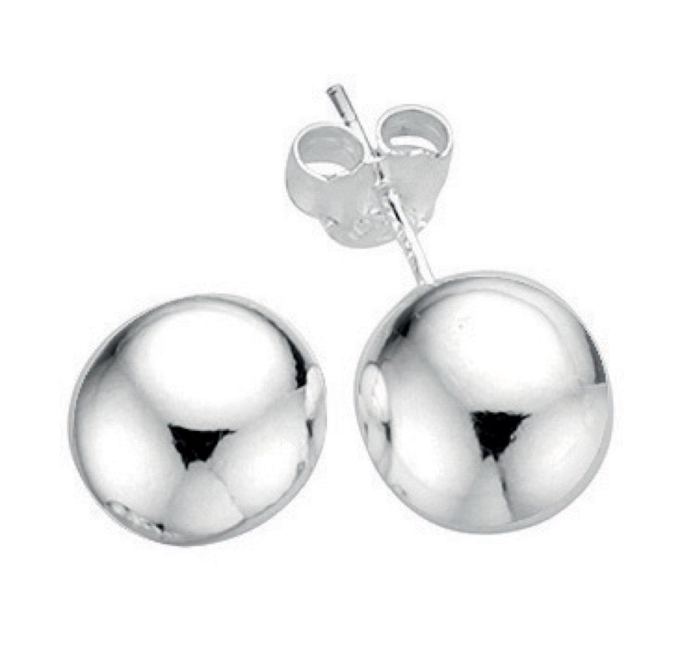 Gecko Jewellery Sterling Silver Ball Stud Earrings – Classic Design
