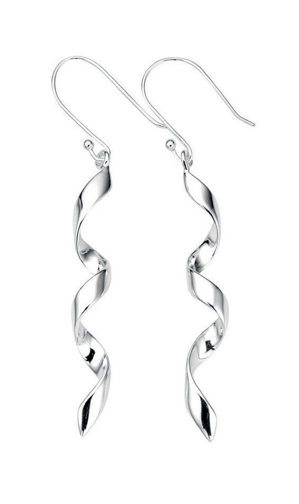 Swirl Drop Earrings | Sterling Silver Jewelry by Gecko Jewellery Retail