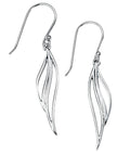 Gecko Jewellery Open Leaf Drop Earrings in Sterling Silver Style