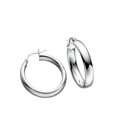 Gecko Jewellery Sterling Silver 20mm Oval Tube Hoop Earrings