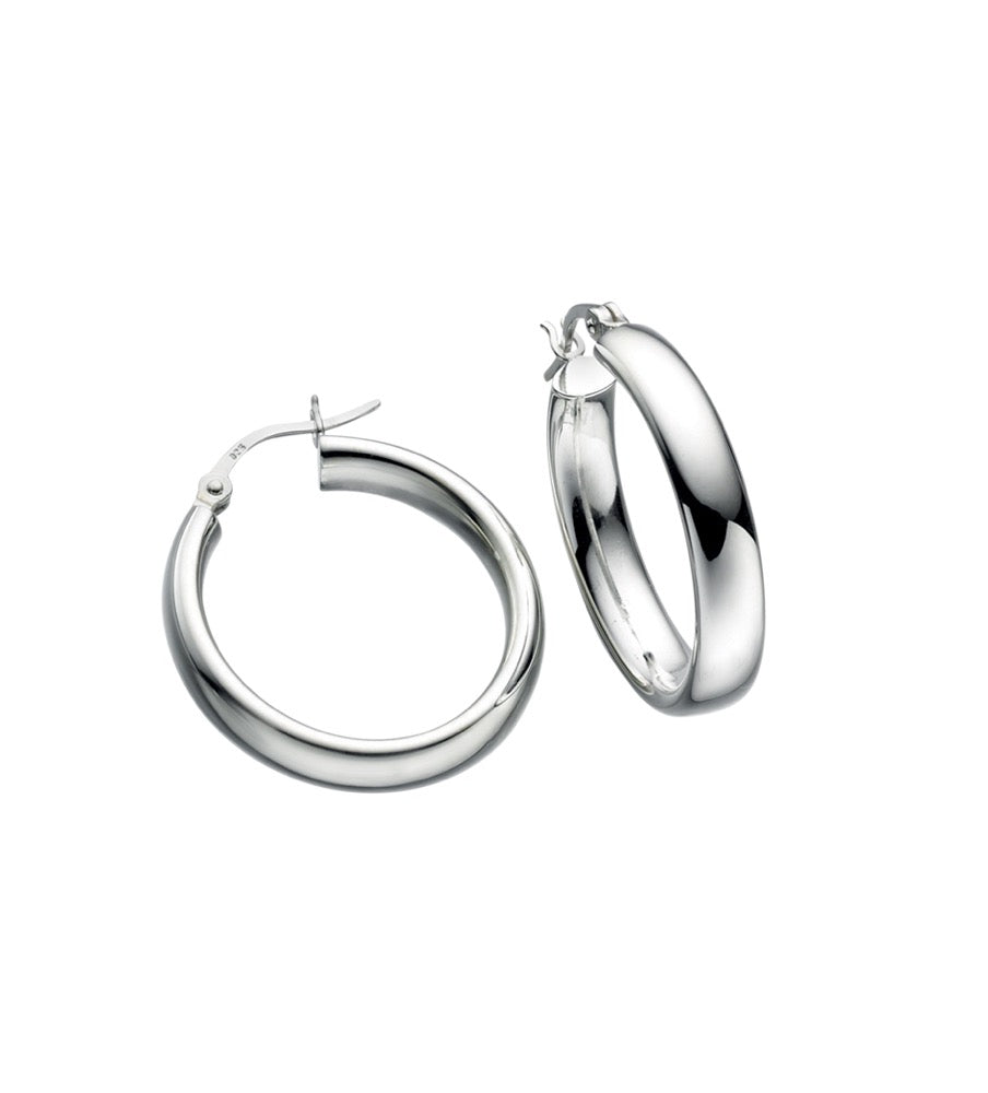 Gecko Jewellery Sterling Silver 20mm Oval Tube Hoop Earrings
