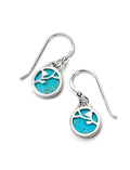 Gecko Jewellery Sterling Silver Turquoise Flower Pattern Disc Earrings