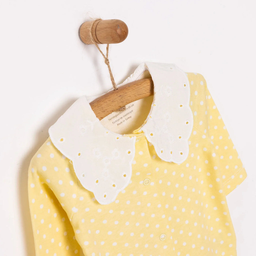 HelloBaby Newborn Girl Footed Jumpsuit - Yellow