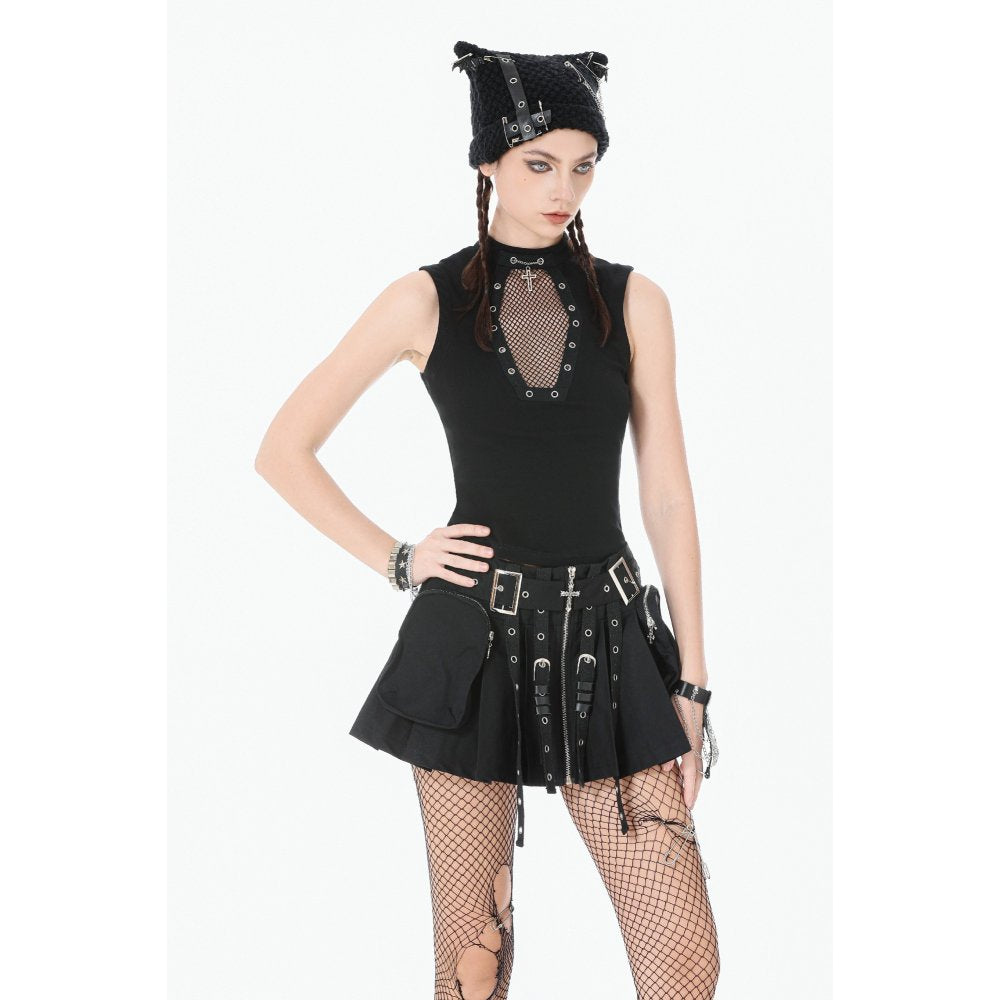 Dark In Love Mina Punk Metal Knit Hat – Cat Ear Gothic Winter Beanie