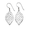 Gecko Jewellery Cut Out Leaf Drop Earrings – Nature Inspired Silver Style
