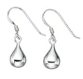 Gecko Jewellery Sterling Silver Plain Teardrop Drop Earrings