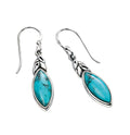 Turquoise Leaf Shape Earrings in Sterling Silver | Gecko Jewellery