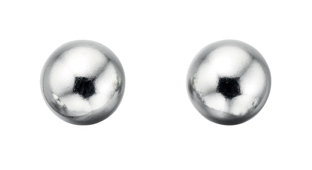 Gecko Jewellery Sterling Silver Plain Ball Stud Earrings for Women