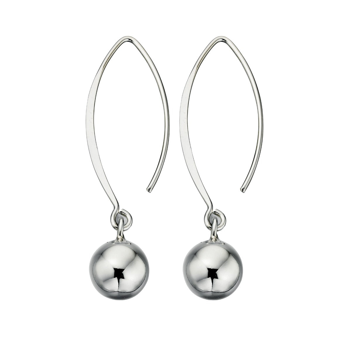 Ball Drop Hook Earrings in Sterling Silver by Gecko Jewellery Retail