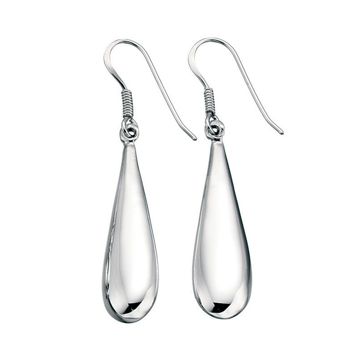 Gecko Jewellery Sterling Silver Plain Organic Drop Earrings for Women