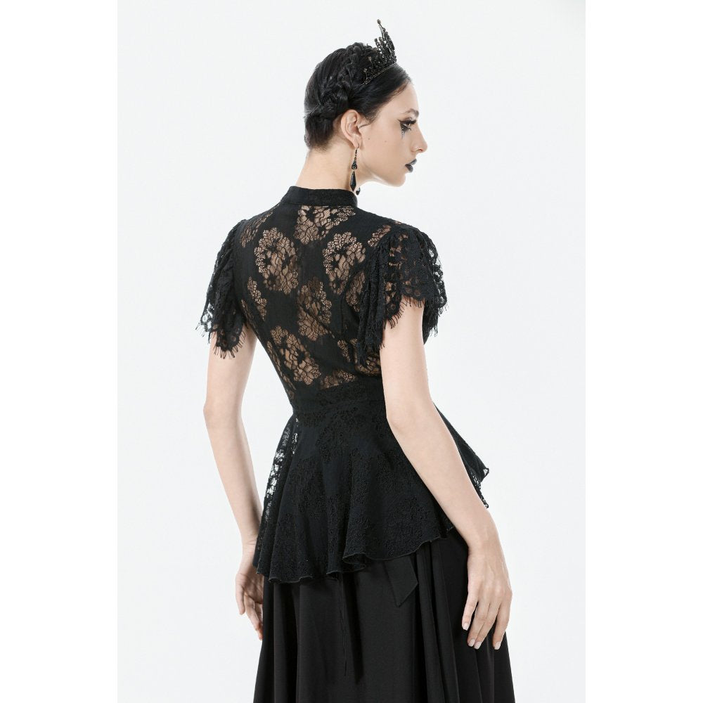 Dark in Love Ophelia Black Lace Corset Top – Victorian Goth Style