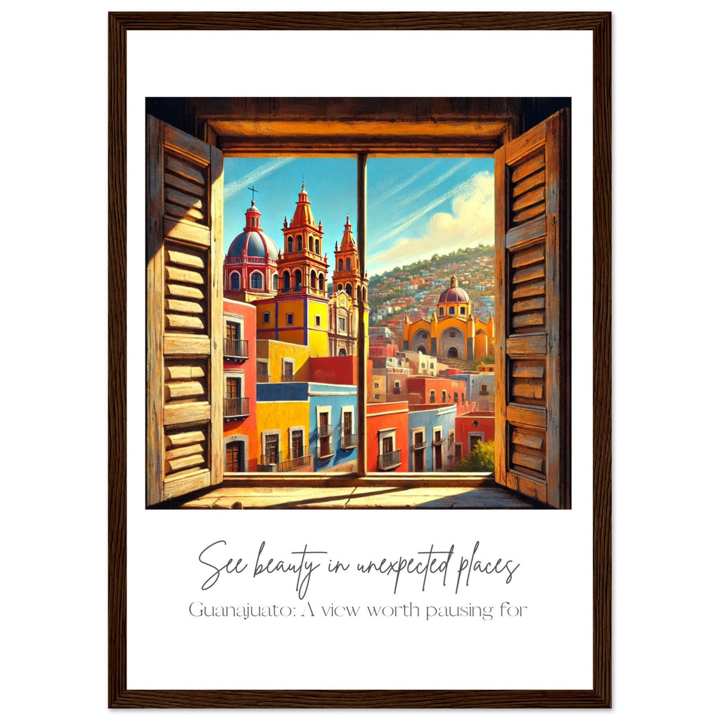 Guanajuato Mexico Framed Wall Art – Colourful Cityscape Travel Print, Spanish Architecture Decor, Vibrant Mexican Poster