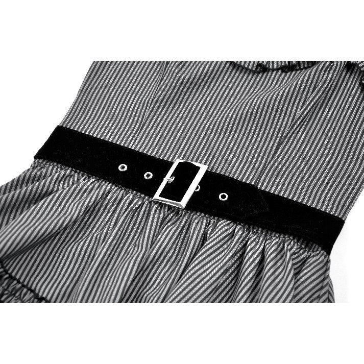 Dark in Love Pinstripe Gothic Mini Dress – Striped Lolita Style