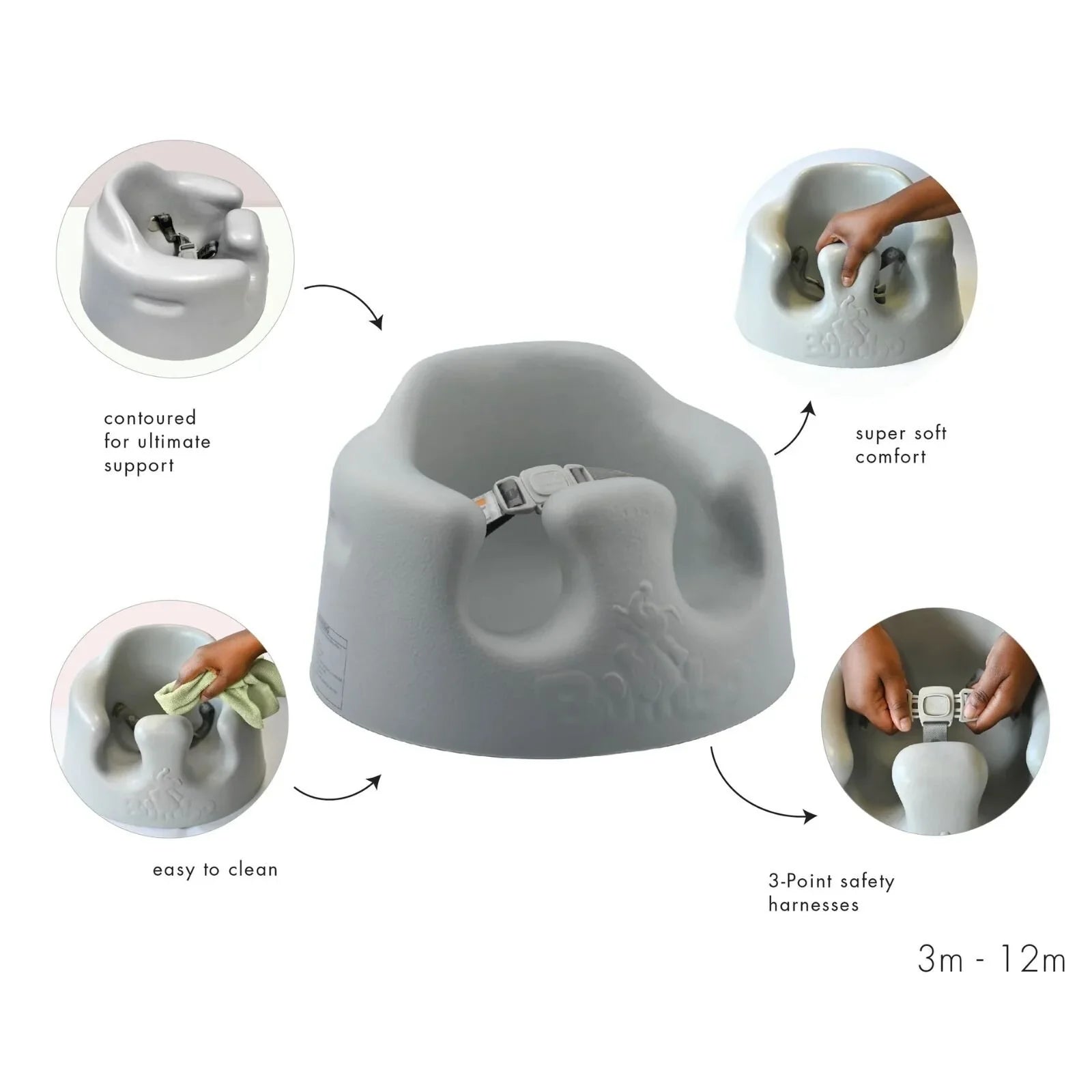 Bumbo Floor Seat 3-12 months - Cool Grey
