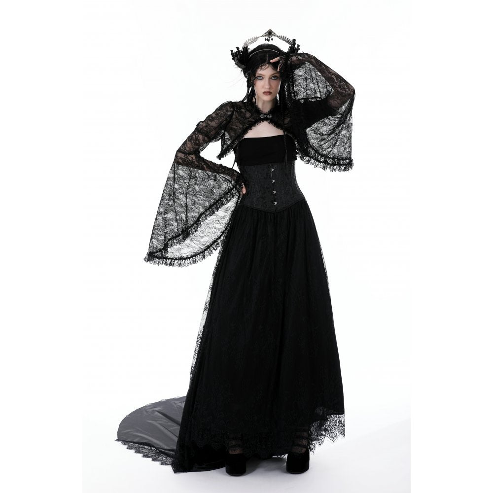 Dark in Love Belladonna Black Lace Bell Sleeve Goth Shrug Bolero