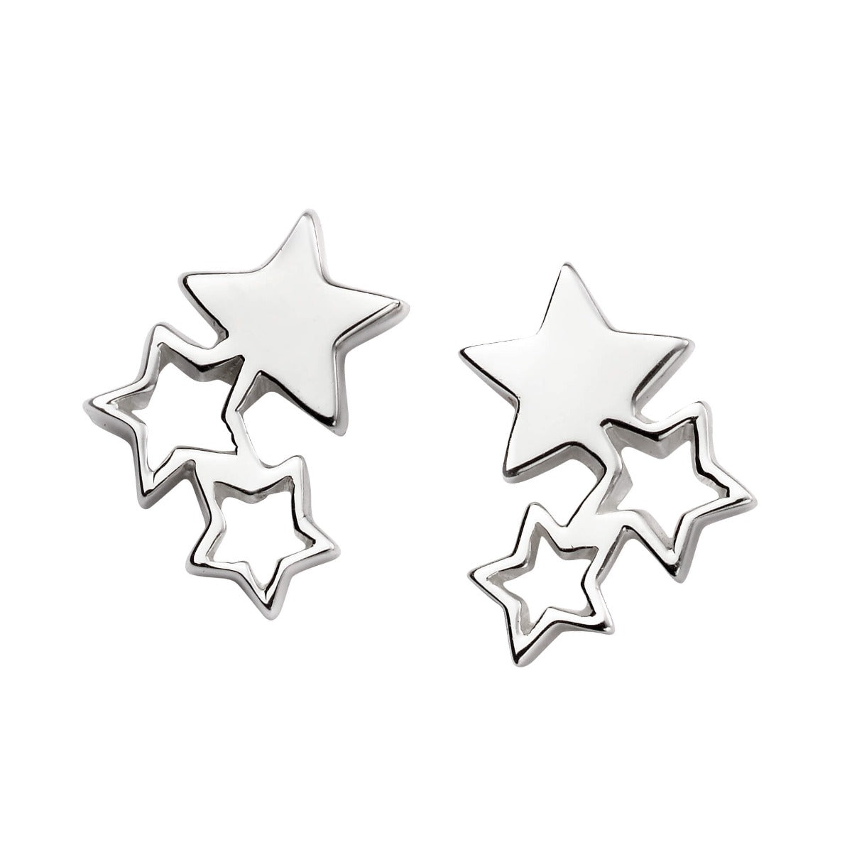 Gecko Jewellery Triple Star Stud Earrings – Celestial Motif Style