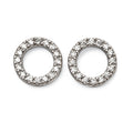Gecko Jewellery Open Circle Pave Earrings with Cubic Zirconia