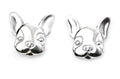 Gecko Jewellery French Bulldog Stud Earrings – Polished Silver Finish