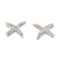 Gecko Jewellery Sterling Silver Kiss Cross Earrings with Cubic Zirconia