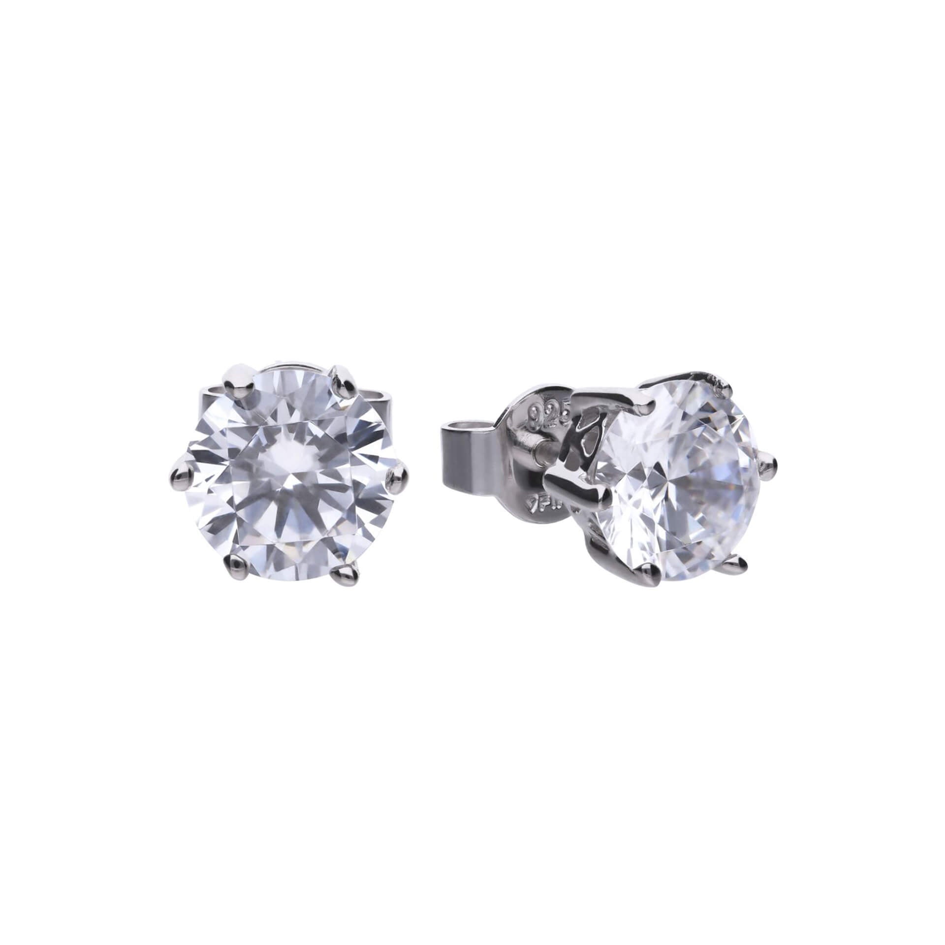 Diamonfire Six Claw Carat Stud Earrings | Sterling Silver Zirconia