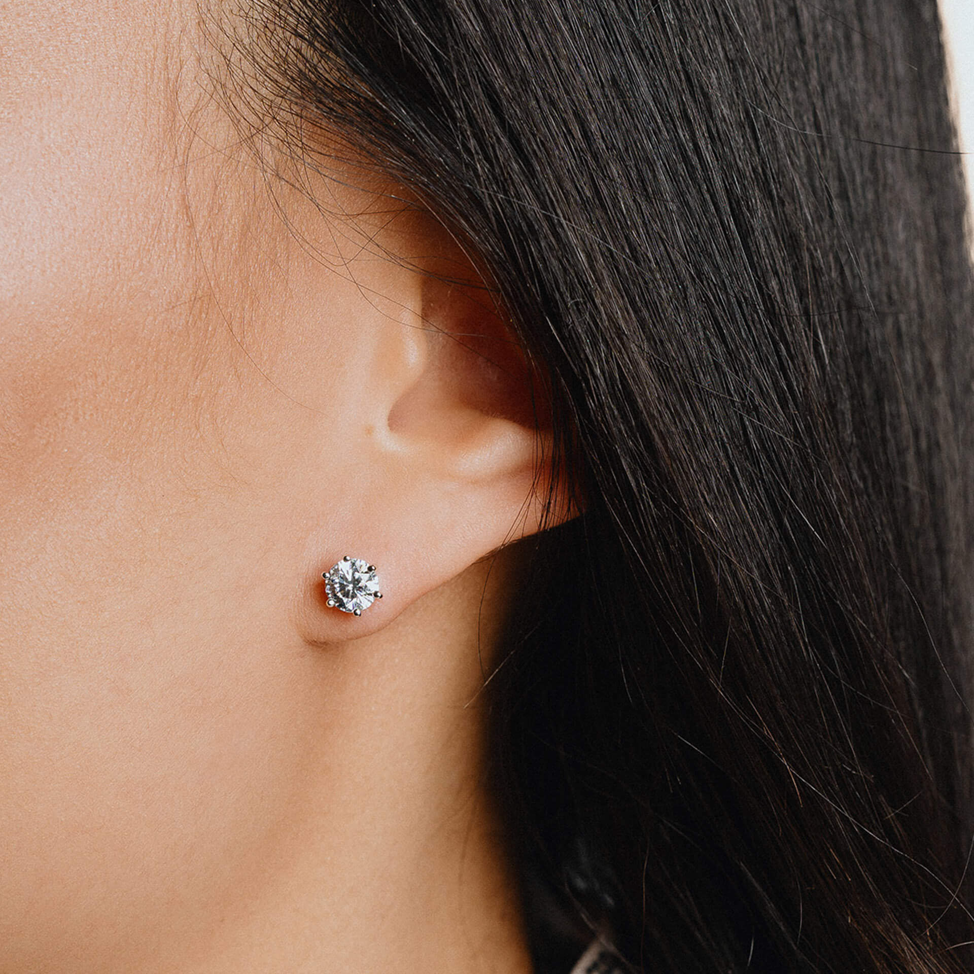 Diamonfire Six Claw Carat Stud Earrings | Sterling Silver Zirconia