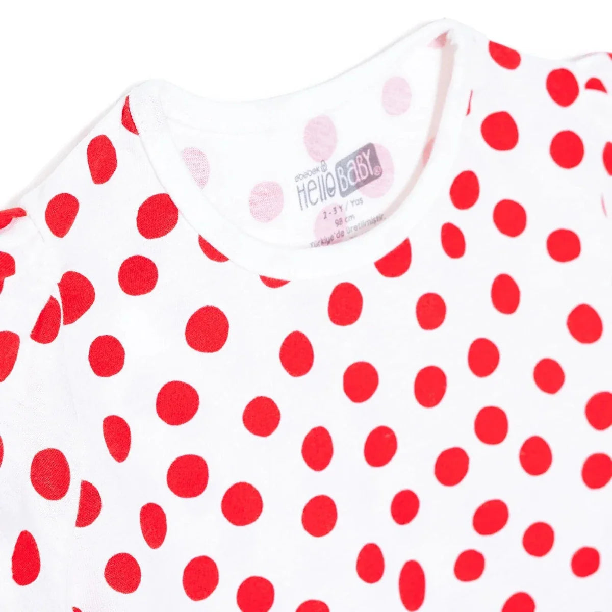 HelloBaby Girls T-shirt Polka Dot Print Crew Neck Short Sleeve - Red