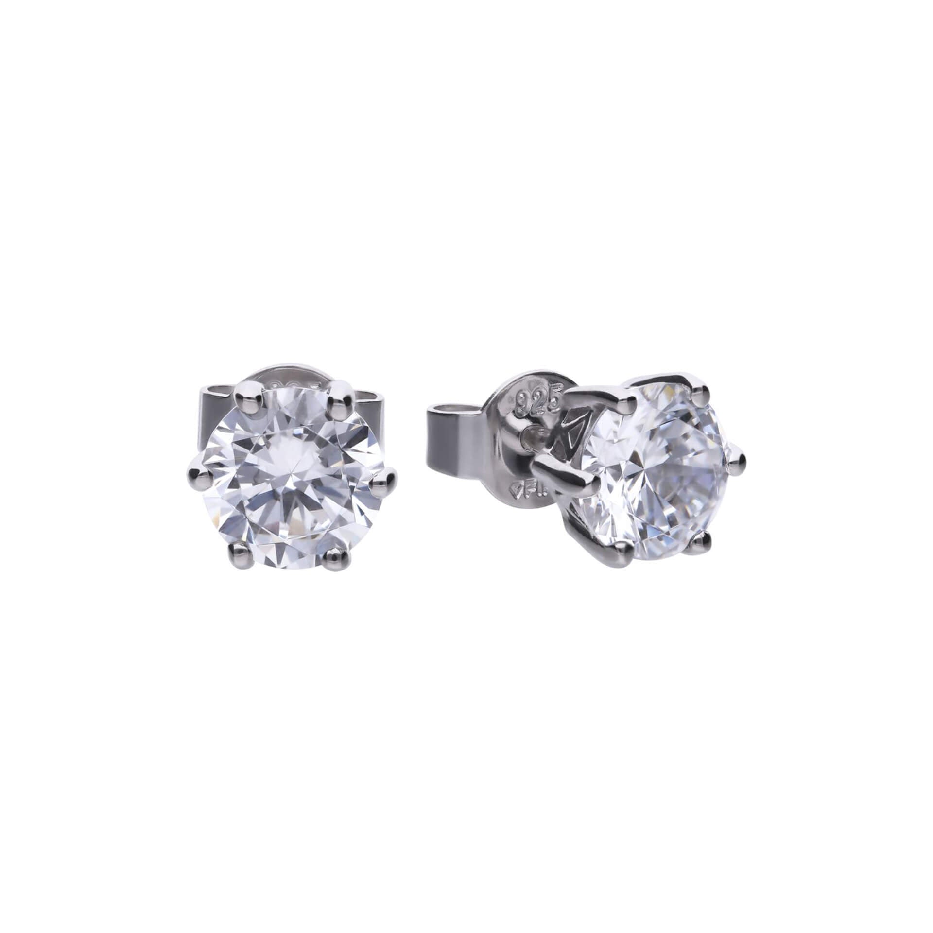 Diamonfire Six Claw Carat Stud Earrings | Sterling Silver Zirconia