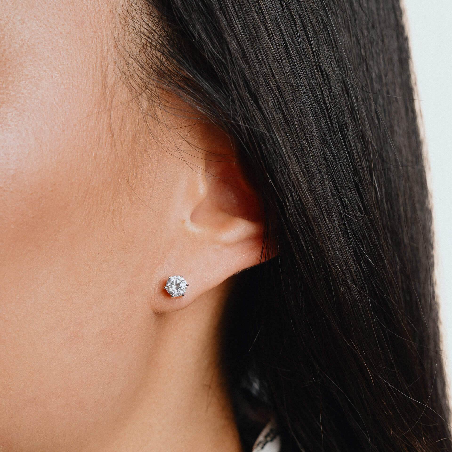 Diamonfire Six Claw Carat Stud Earrings | Sterling Silver Zirconia