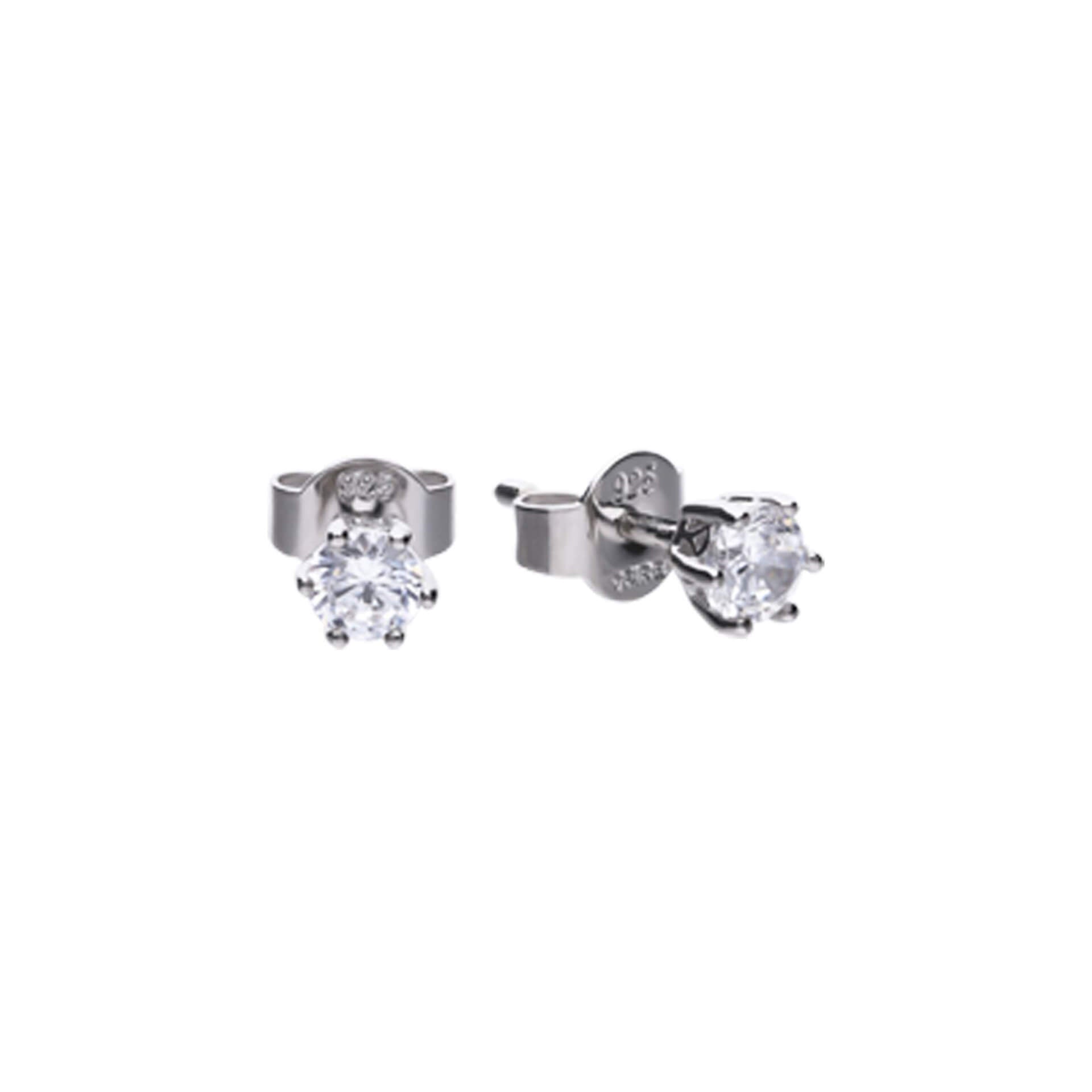 Diamonfire Six Claw Carat Stud Earrings | Sterling Silver Zirconia