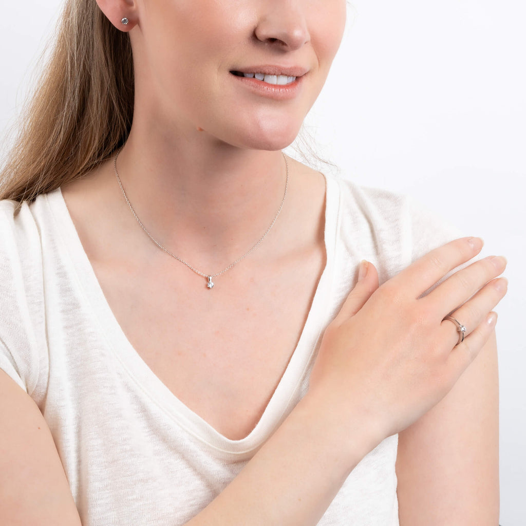 Diamonfire Six Claw Carat Stud Earrings | Sterling Silver Zirconia