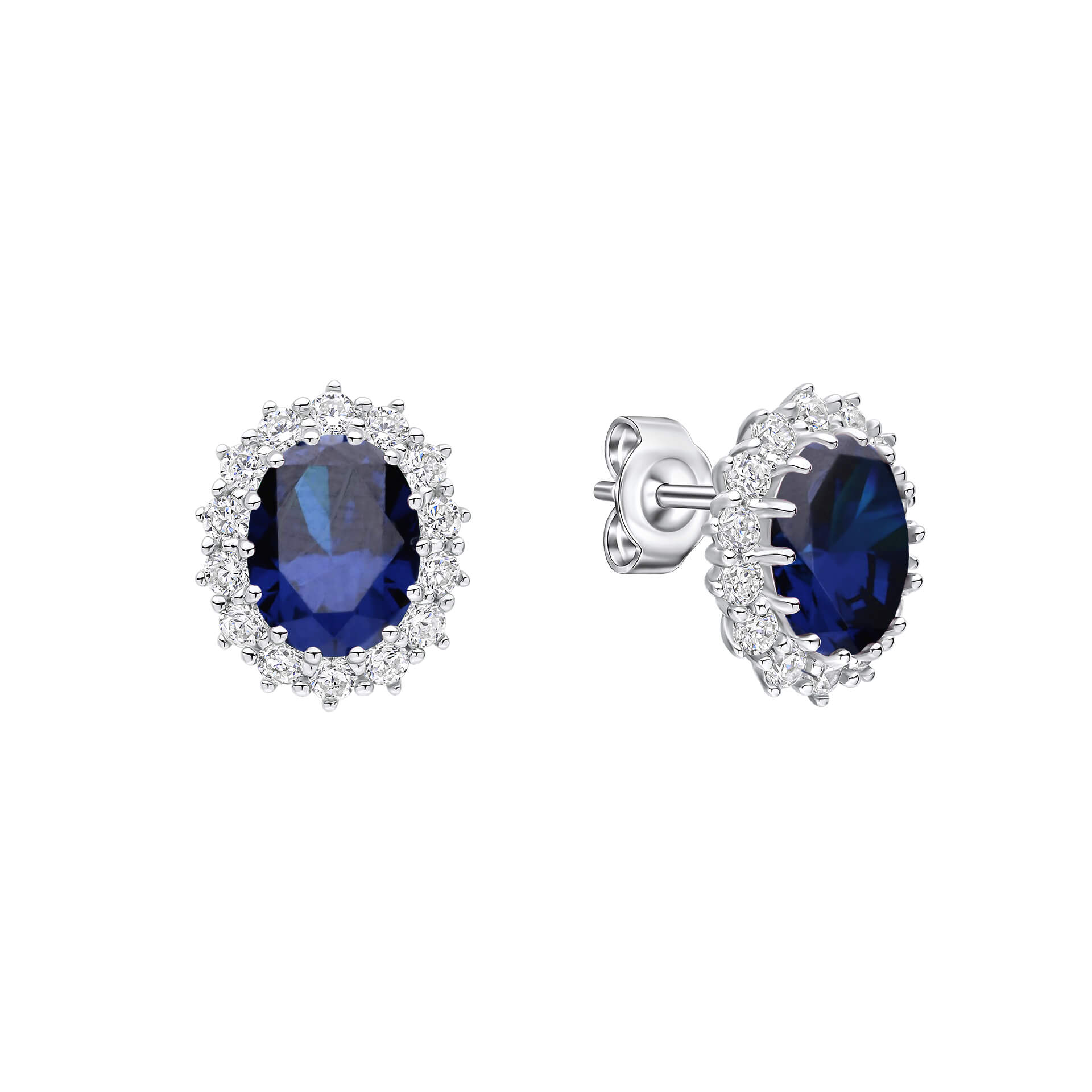 Gecko Jewellery Oval Diamonfire Zirconia Stud Earrings – Sterling Silver
