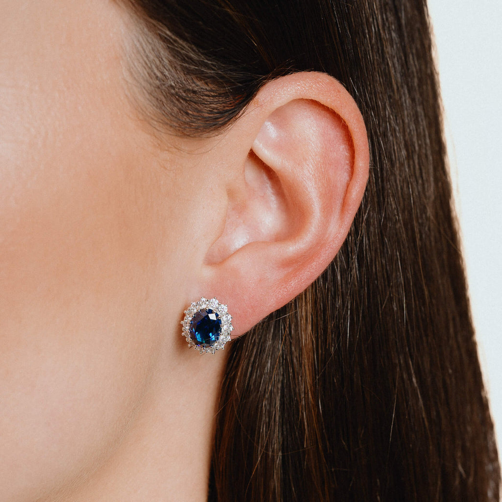 Gecko Jewellery Oval Diamonfire Zirconia Stud Earrings – Sterling Silver